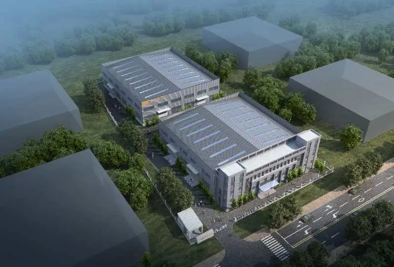 Aerial view of the Moxin foundry facility in Mingguang